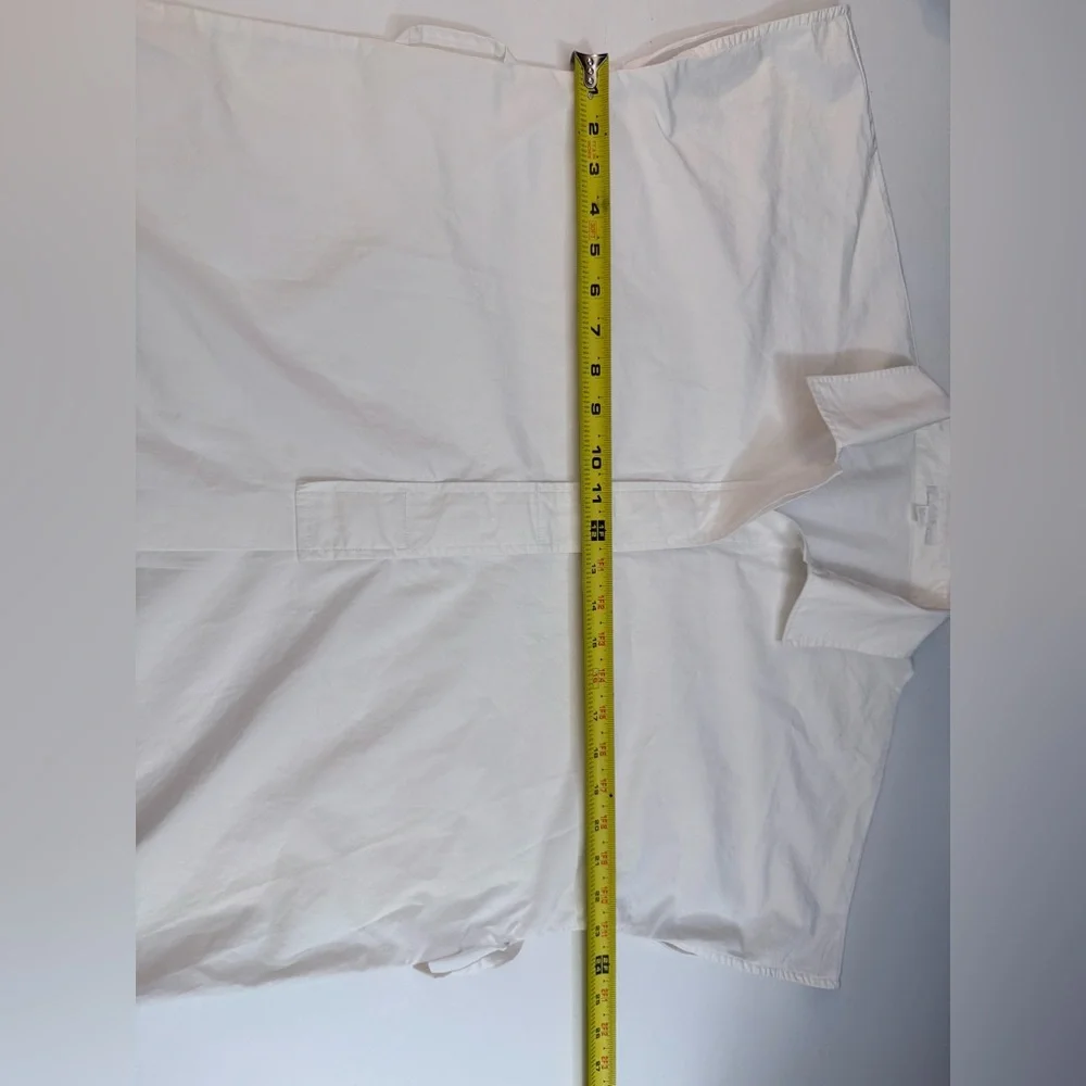 COS A-Line Mini Shirt Dress Women M White Minimalist 1/4 Button Up Cotton Summer - Picture 13 of 14